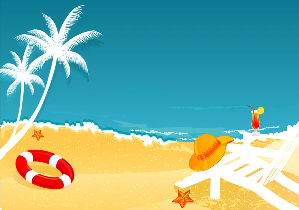 Illustration vectorielle de la bannière Summer tropical — Image vectorielle