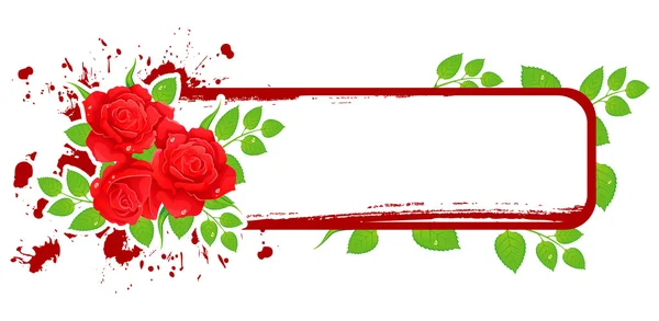 Illustrazione vettoriale di sfondo con rose di bellezza — Vettoriale Stock