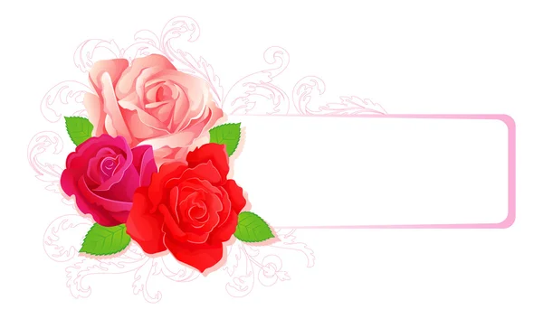 Ilustração vetorial de fundo com rosas de beleza —  Vetores de Stock