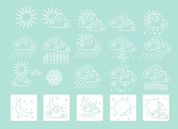 20 icônes météo — Image vectorielle