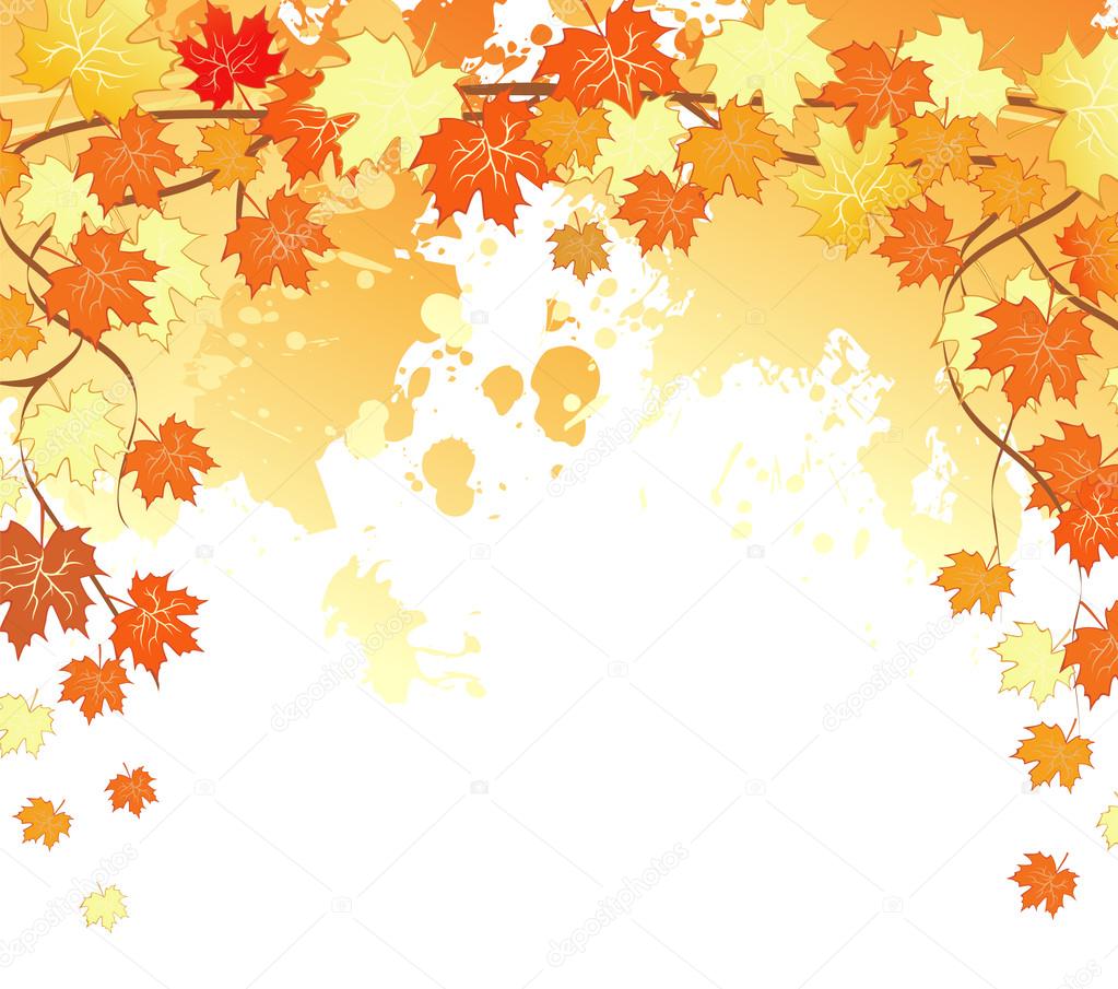 Vector illustration of Vector illustration of Autumn leafs back