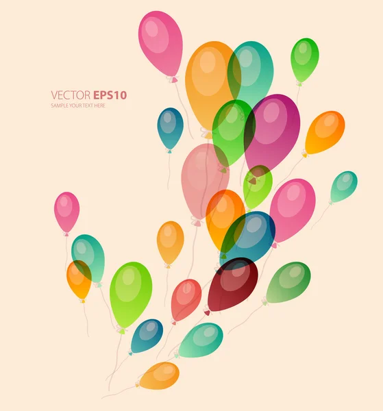 Fondo con globos de colores — Vector de stock