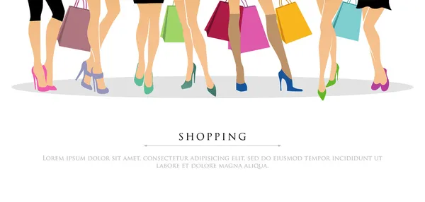 Compras chicas — Vector de stock