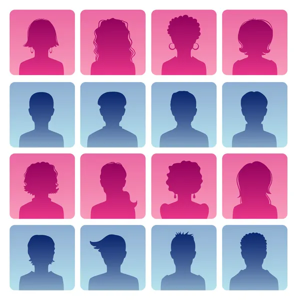 Man en vrouw avatars — Stockvector