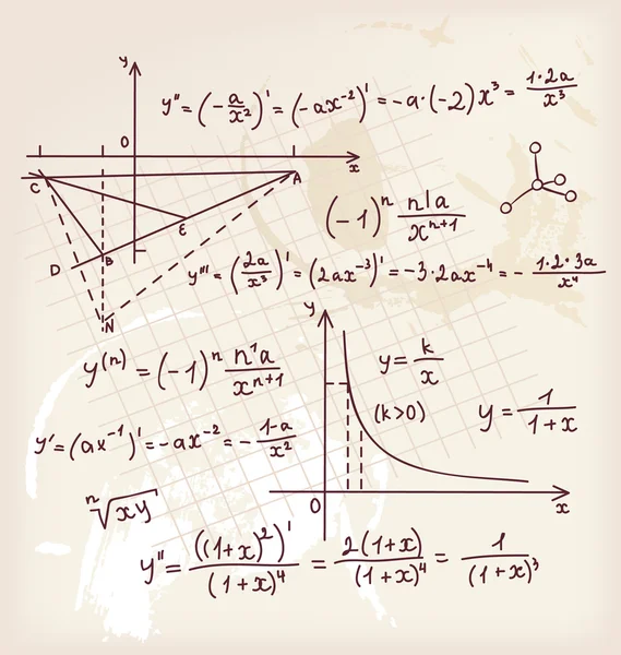 Álgebra doodle fondo — Archivo Imágenes Vectoriales