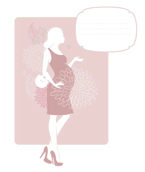 Femme enceinte silhouette — Image vectorielle
