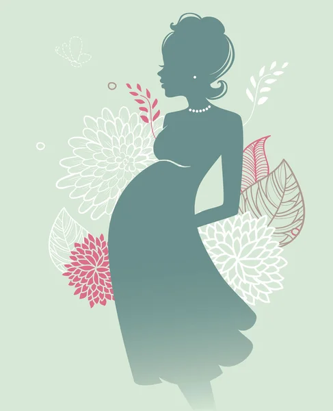 Femme enceinte silhouette — Image vectorielle