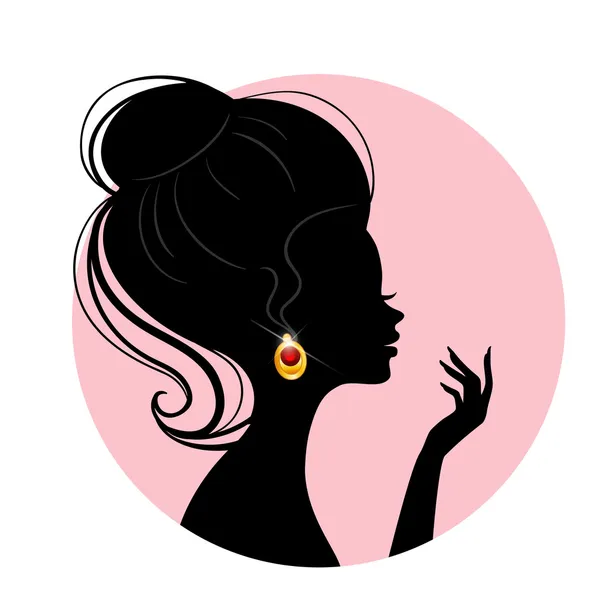 Beautiful silhouette woman — Stock Vector