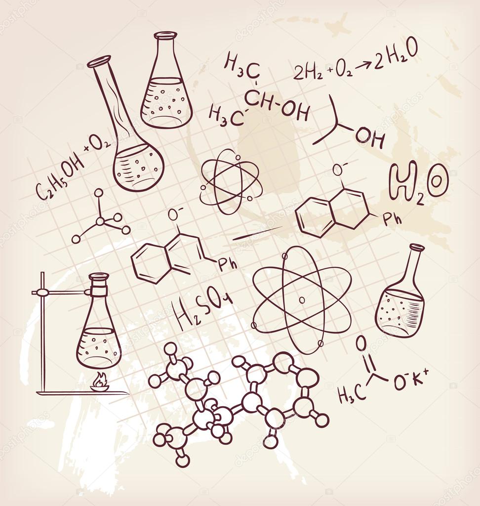 Hand draw chemistry on background Stock Vector Image by ©SonneOn #13717252