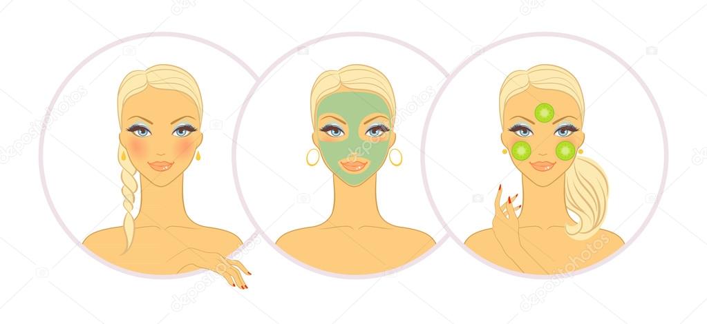 Woman with cosmetic mask