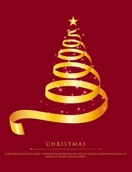 抽象的なゴールドのクリスマス ツリー — ストックベクタ