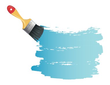 boya fırçası ile mavi splash