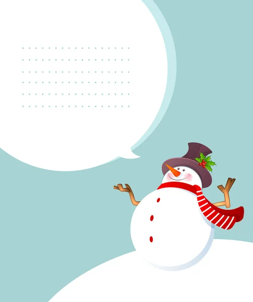 Christmas smiling Snowman — Stock Vector