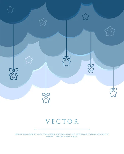 Cielo estilizado con nubes — Vector de stock