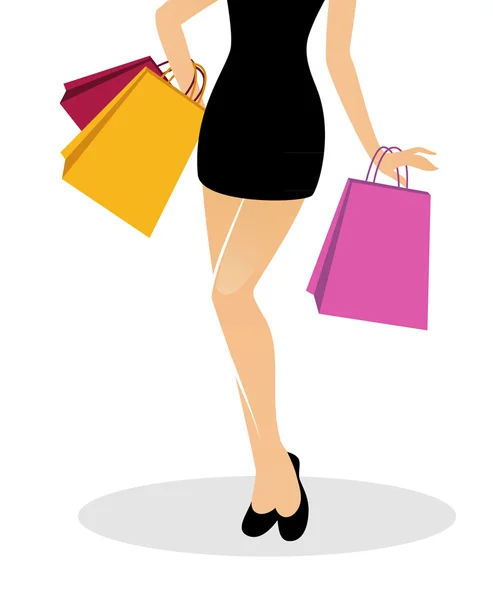 Shopping fille — Image vectorielle