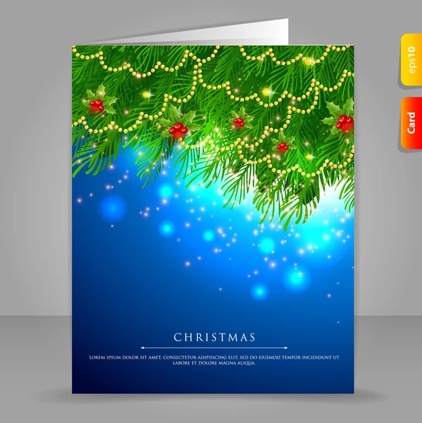 Cadeaubon met xmas branch — Stockvector