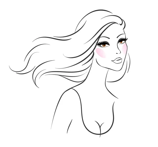 Hermosa mujer pic — Vector de stock