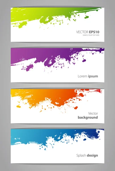 Set kleur stickers met splash — Stockvector