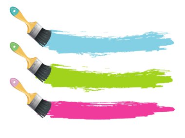 renk sıçramaları ile Boya fırçaları