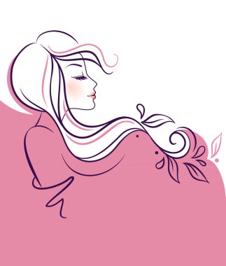 Güzel kadının profili doodle