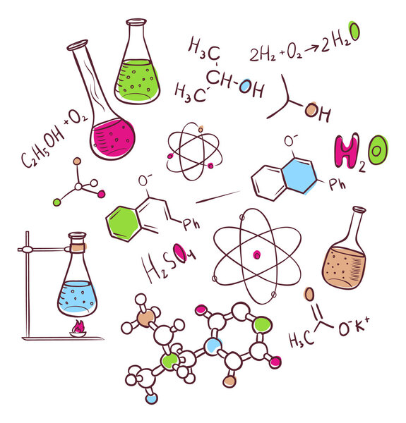 Hand draw chemistry background