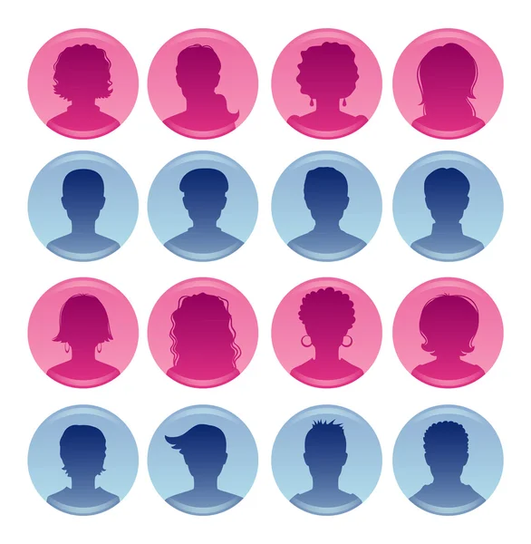 Avatars hommes et femmes — Image vectorielle