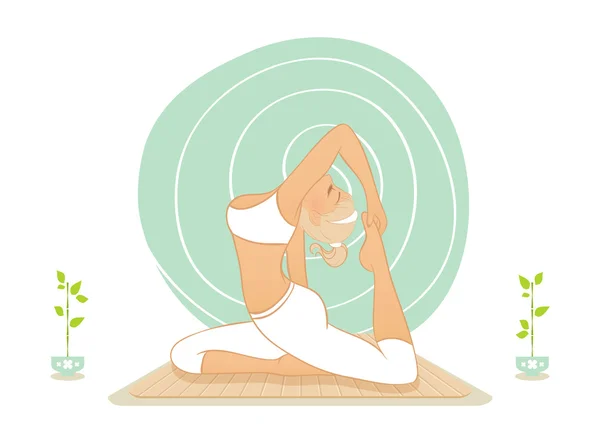 Belle femme qui pratique le yoga — Image vectorielle