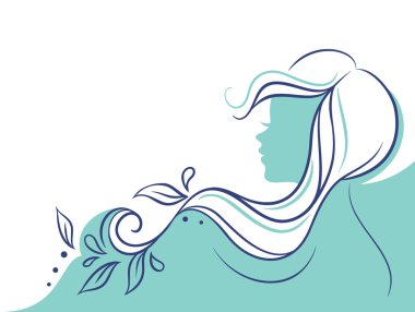 Güzel kadının profili doodle
