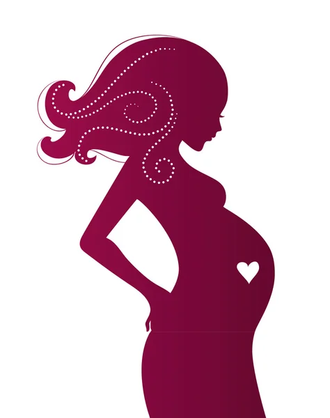 Silueta mujer embarazada — Vector de stock