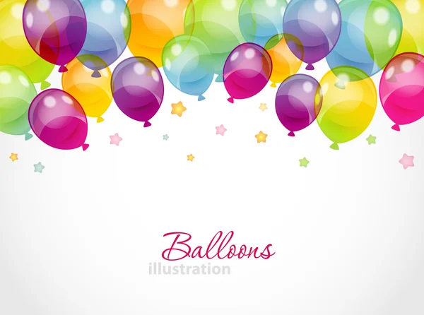 Fondo con globos de colores — Vector de stock