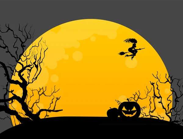 Halloween Hintergrund mit Hexe — Stockvektor