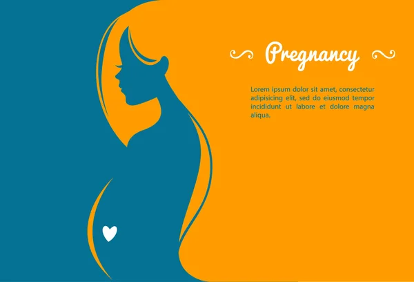 Σιλουέτα της εγκύου γυναίκας — Διανυσματικό Αρχείο