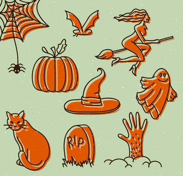 Doodles de Halloween — Vetor de Stock