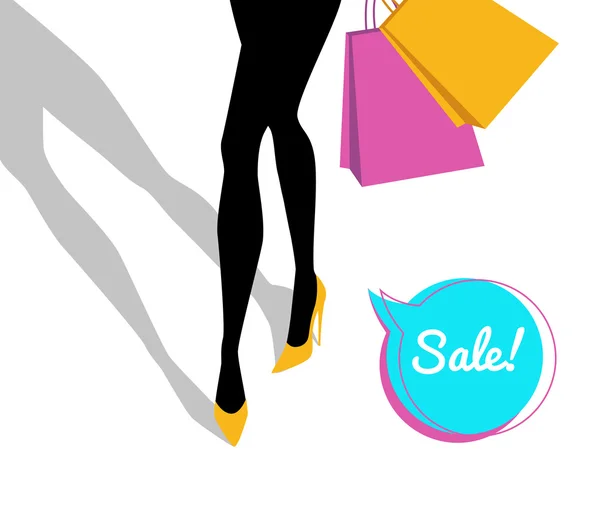 Shopping girl — Stock Vector