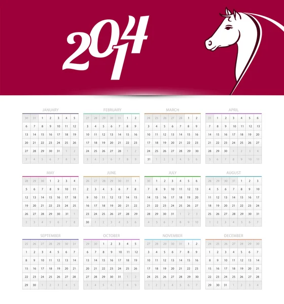 Kalender 2014 — Stockvector