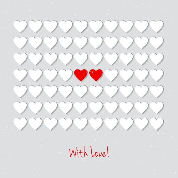 Valentijnsdag kaart met hart — Stockvector