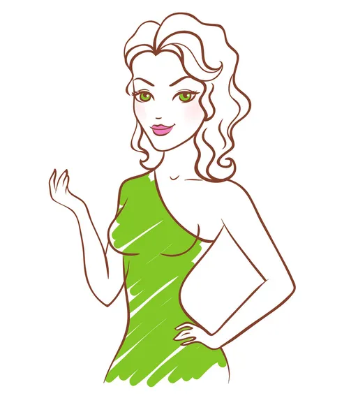 Hermosa mujer — Vector de stock