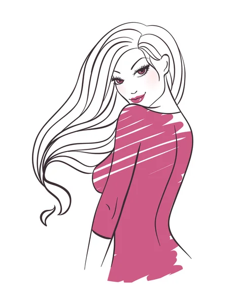 Hermosa mujer — Vector de stock