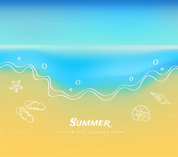 Summer background with sand and water — Stock Vector