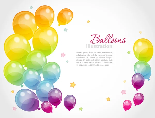 Fondo con globos de colores — Vector de stock