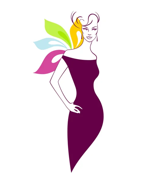 Hermosa mujer — Vector de stock