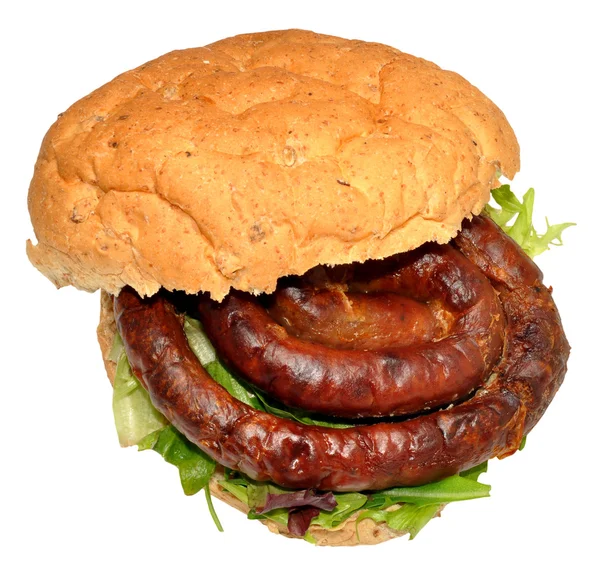 Cumberland Sausage Sandwich — Stock Photo, Image