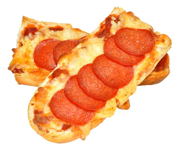 Pane francese Pepperoni Pizza — Foto Stock