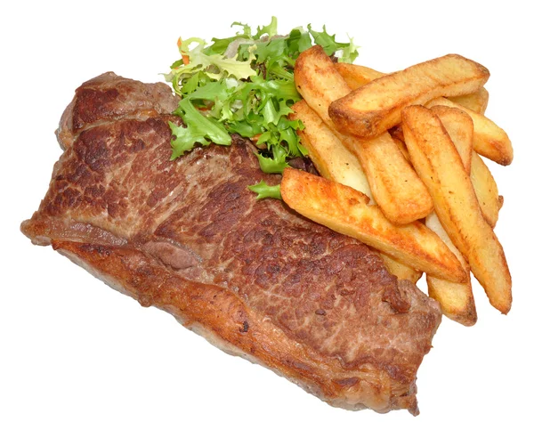 Steak de surlonge et chips — Photo