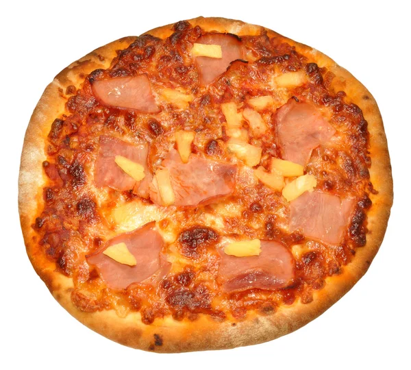 Stone Baked Ham And Pineapple Pizza — Stock Photo, Image