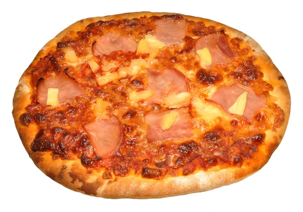 Steinbackschinken und Ananas-Pizza — Stockfoto