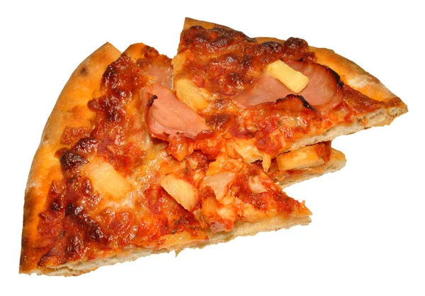 Tranches de pizza au jambon cuit en pierre et à l'ananas — Photo