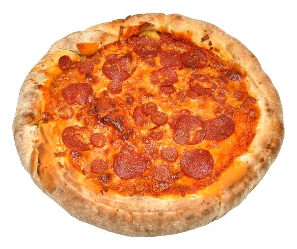 Uma pizza inteira de pepperoni — Fotografia de Stock