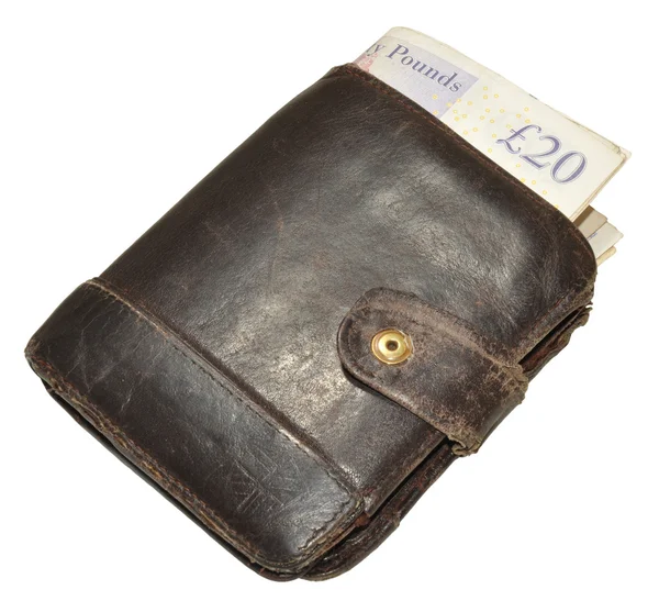 Old Leather Wallet And Bank Notes — Stock Photo, Image