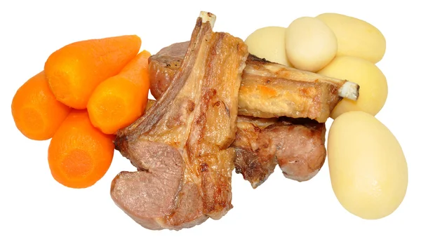 仔羊のグリル ローズマリー ハーブ カツレツ食事 — ストック写真